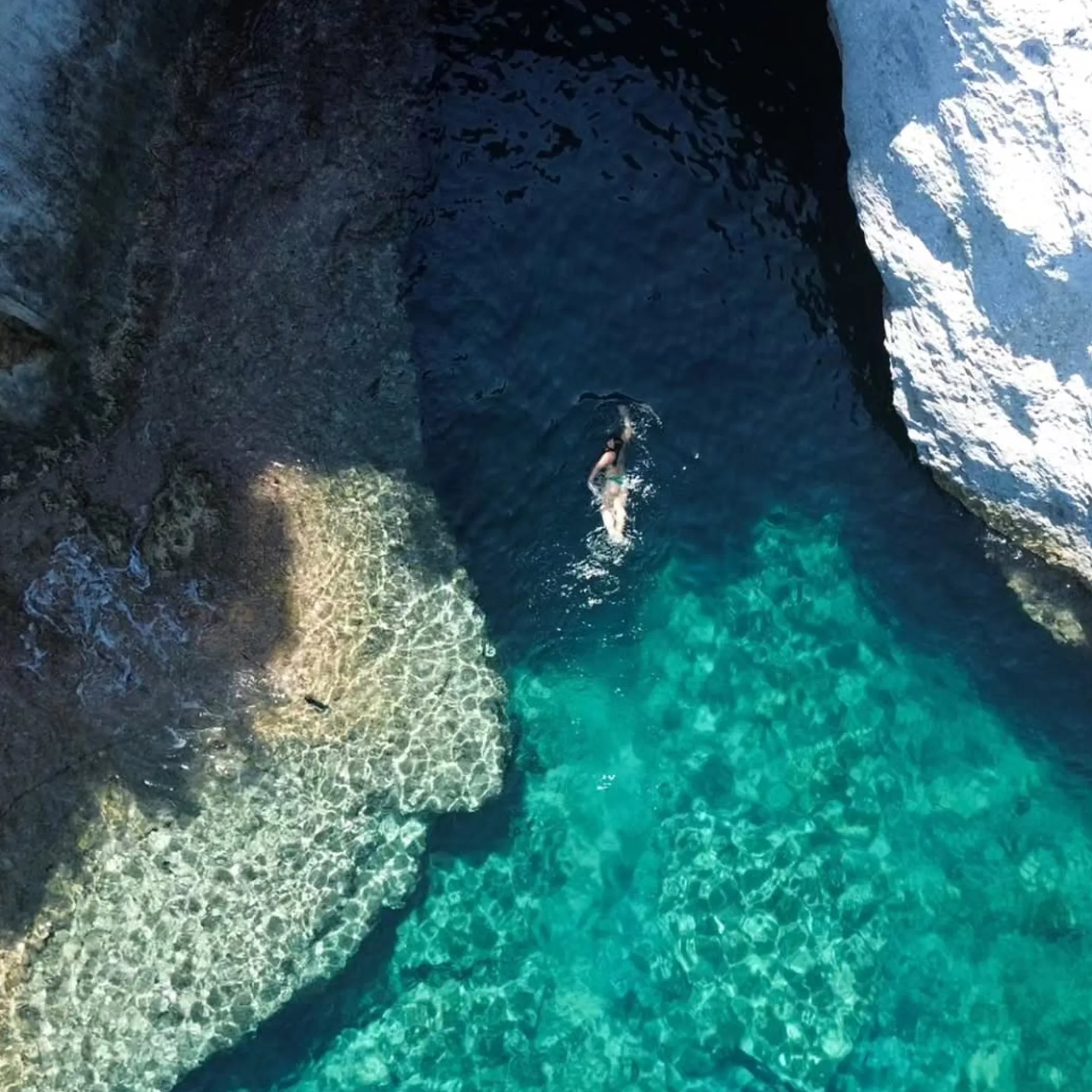 clear water with snorkeler underwater