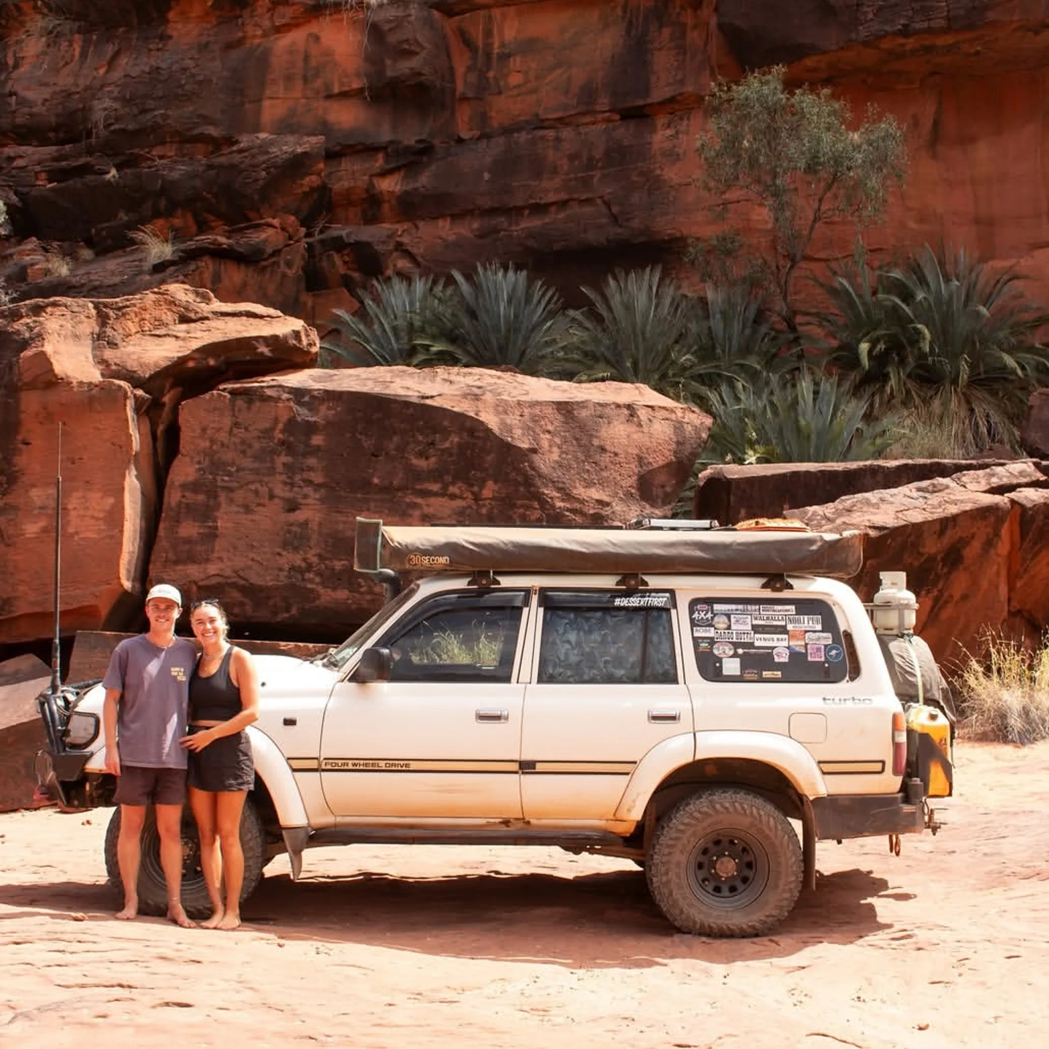 4wd vehicle in rugged outback