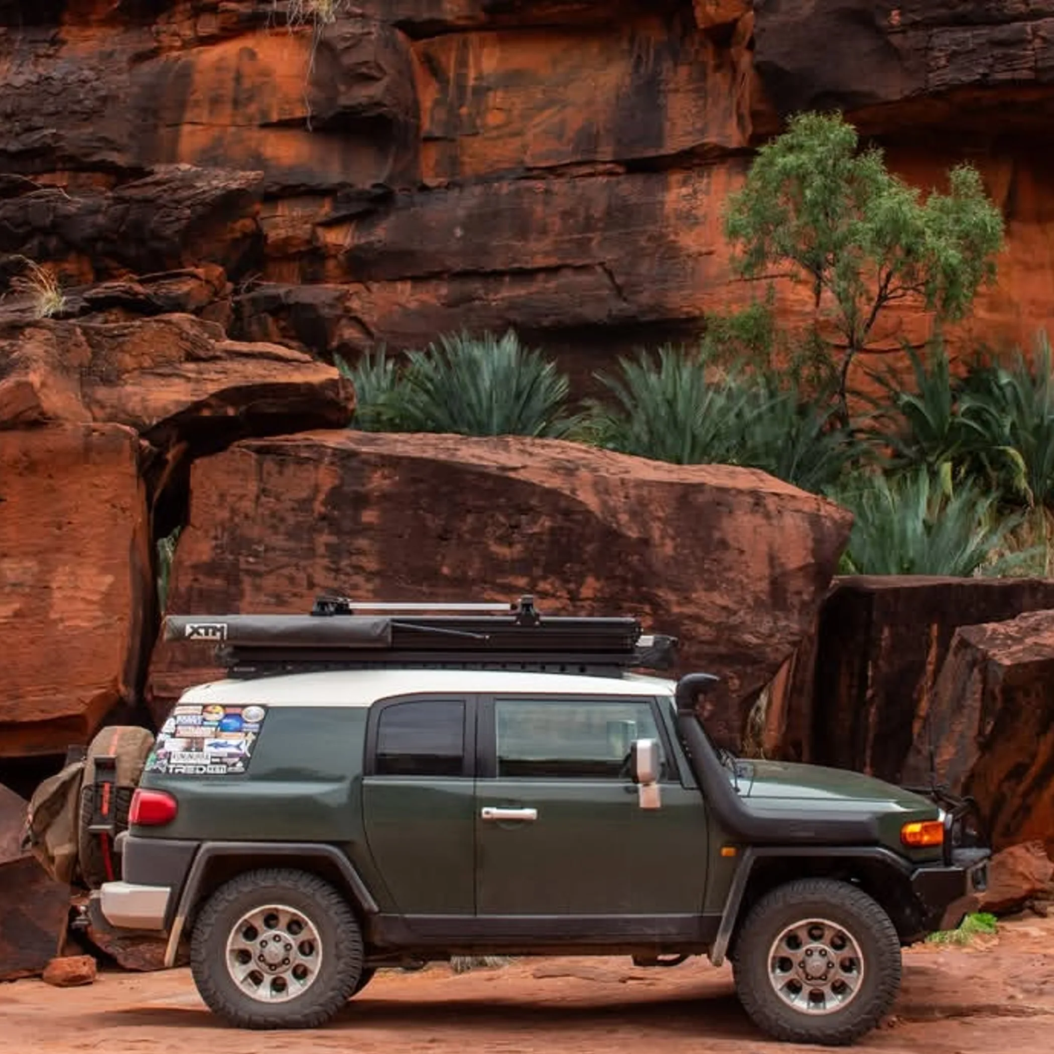 4wd vehicle in rocky landscape