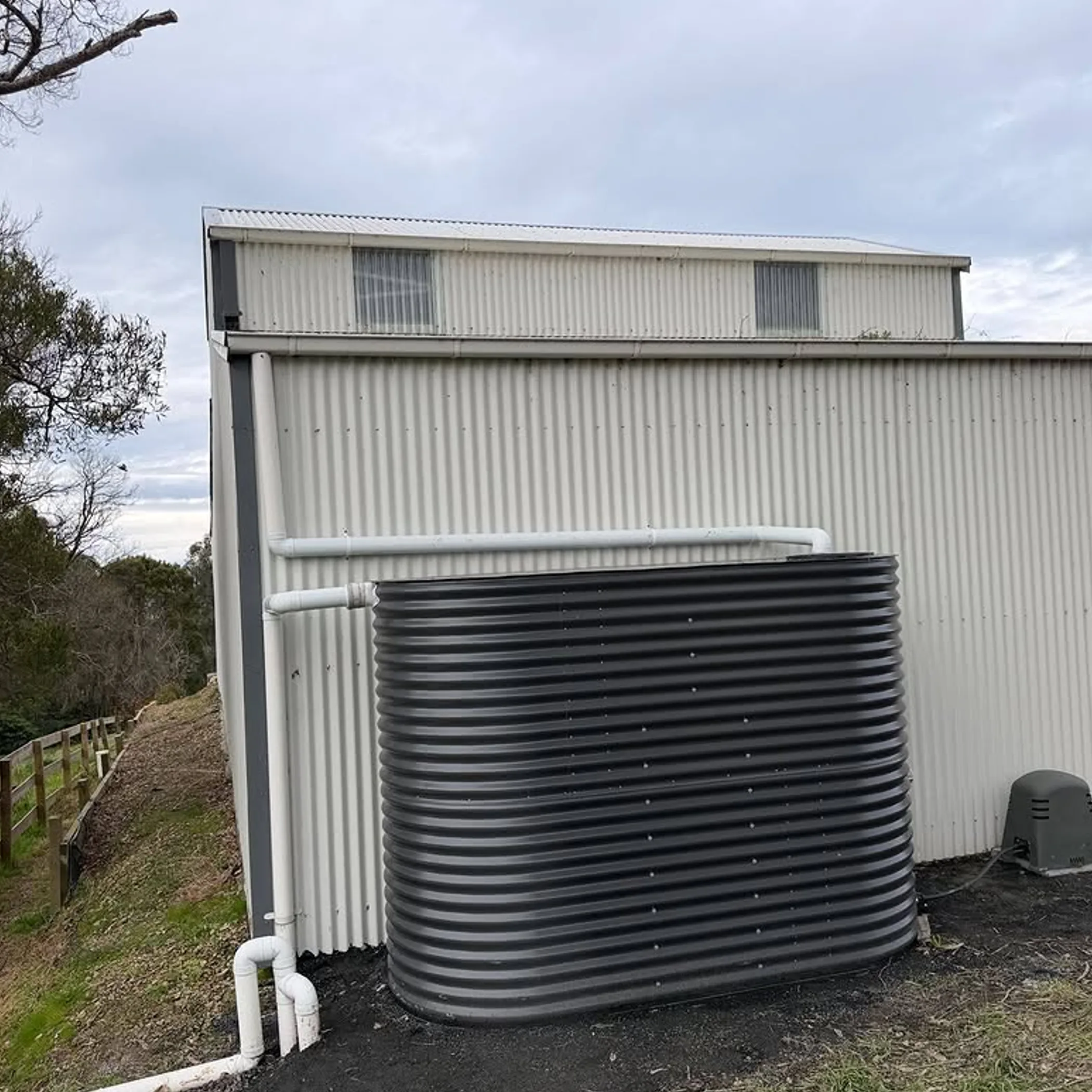 rainwater tank connected to plumbing
